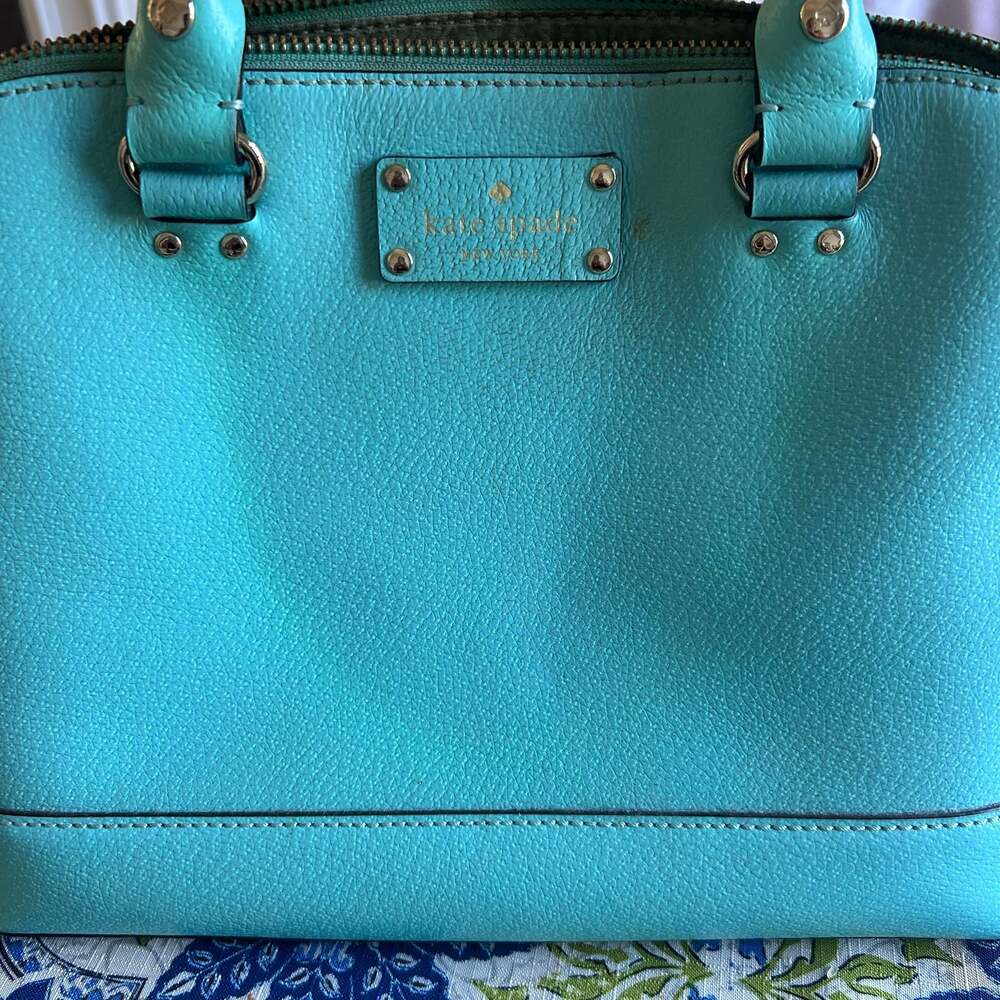 Kate Spade New York Turquoise Leather Dome Satchel Handbag